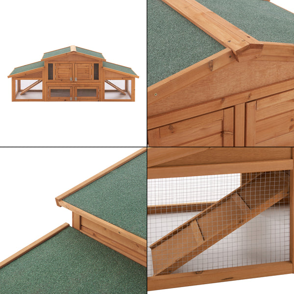 Kaninbur Schmitten 72x180x62cm i grantræ [en.casa].