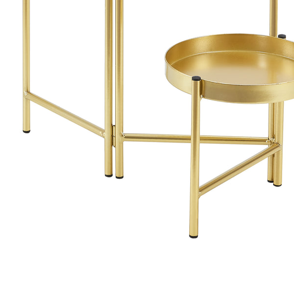 Kallo plantestativ med 3 messingfarvede plantebakker [en.casa].