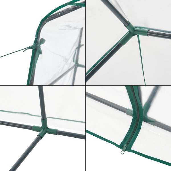 Hoorn drivhus med hylder 140x73x195cm Transparent [en.casa].