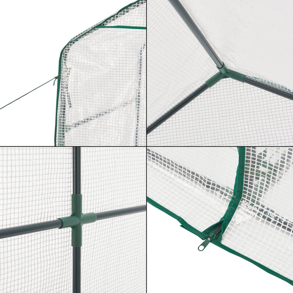 Drivhus Oosterhout med hylder 120x186x190cm Transparent [en.casa].