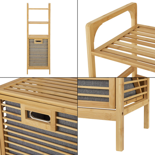 Vasketøjsstativ i bambus Tidaholm 118x39,5x30,5cm [en.casa].