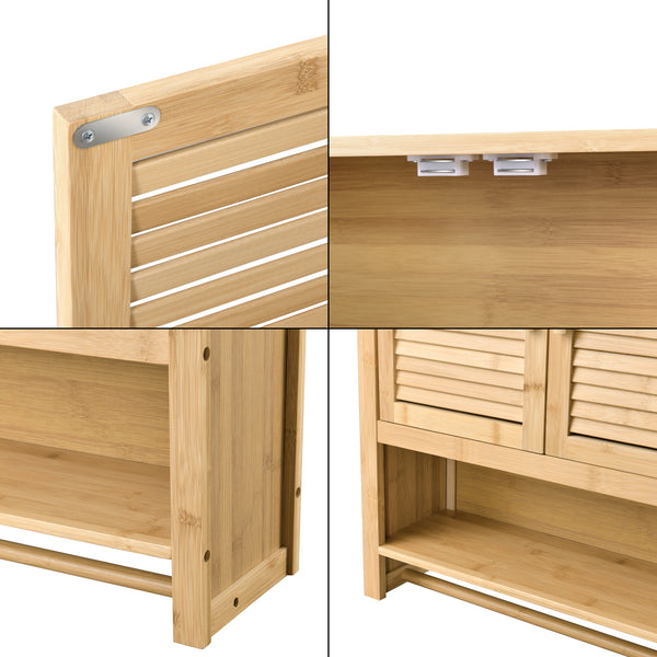 Badeværelsesskab Tyresö vægskab bambus 66 x 62 x 20 cm [en.casa].