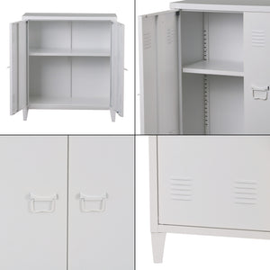 Metalskab Oripää 90x80x33 cm Hvid [en.casa].