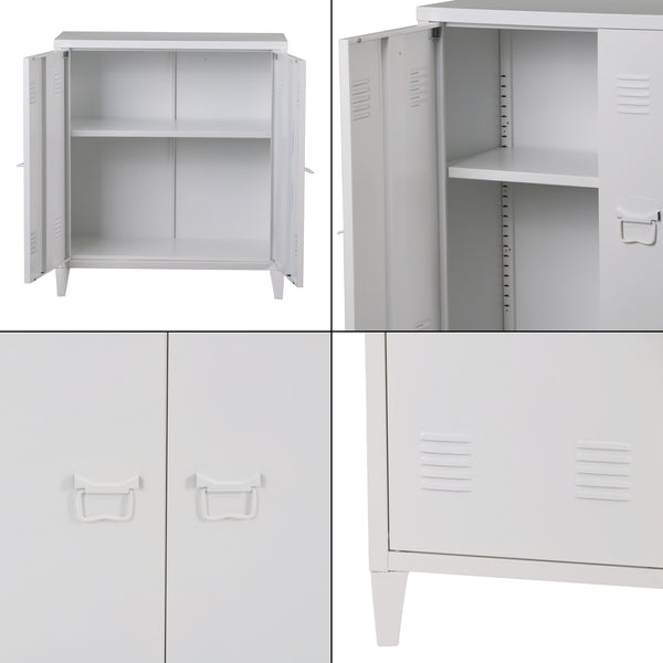 Metalskab Oripää 90x80x33 cm Hvid [en.casa].