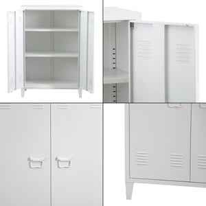 Metalskab Oripää 110x75x33 cm Hvid [en.casa].