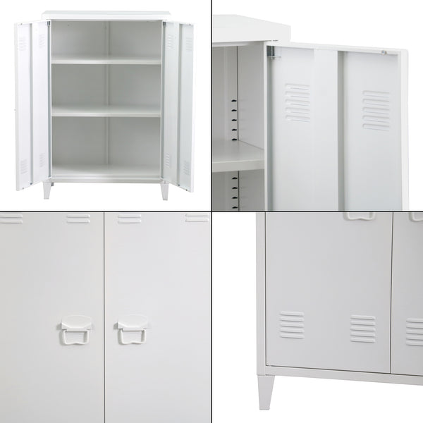 Metalskab Oripää 110x75x33 cm Hvid [en.casa].
