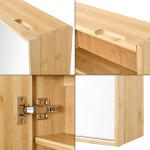 Ikorfat spejlskab 60,5 x 35 x 14 cm naturlig bambus [en.casa].