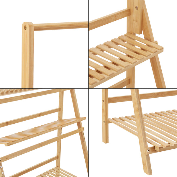 Brändö 3-etagers plantestige 144 x 70 x 39,5 cm bambus [en.casa].