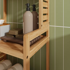 Stående hylde Forssa 165 x 42 x 28 cm naturlig bambus [en.casa].