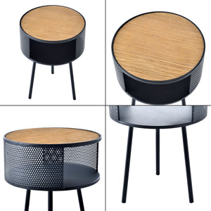 Sidebord Bjørnsund rund 34 cm bred [en.casa].