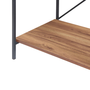 Stående hylde Billund med 4 hylder 133 x 60 x 42 cm sort/valnød-look [en.casa]
