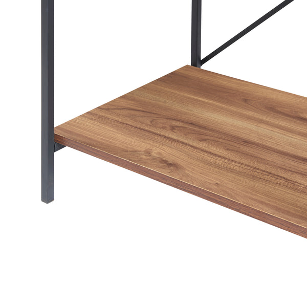 Stående hylde Billund med 4 hylder 133 x 60 x 42 cm sort/valnød-look [en.casa]