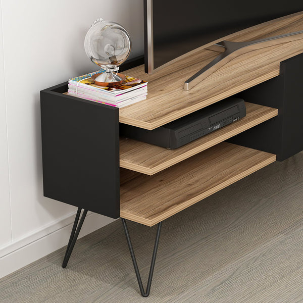 Dronninglund sort tv-bord [en.casa].