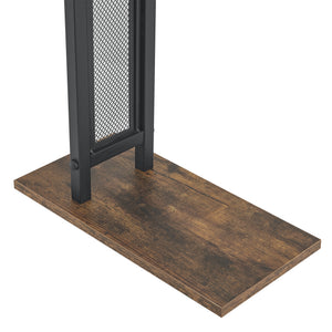 Håndklædestang Telavi stål 88x40x20cm sort/træ-look [en.casa].