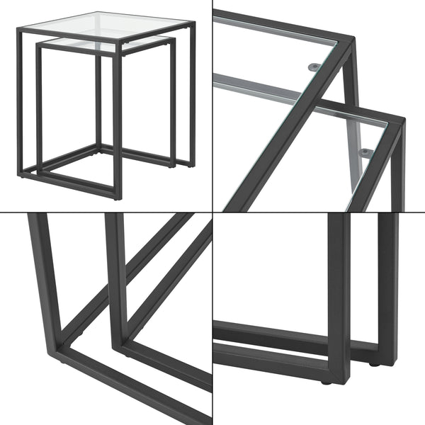 Holstebro sofabord sort/transparent [en.casa].