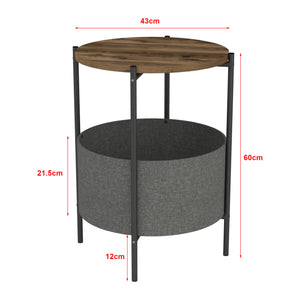 Sidebord Hofors 60x43cm antracit/eg-look, antik [en.casa]