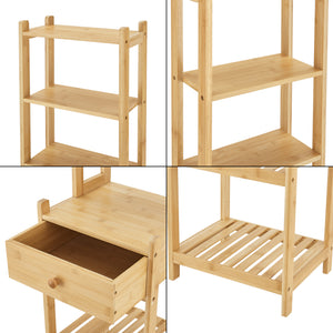 Stående hylde Siilinjärvi lavet af bambus 163 x 33 x 28 cm op til 5 kg natur [en.casa].