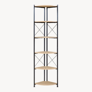Plantehylde Ulfborg 6 hylder 160x30x30 cm sort/eg-look [en.casa]