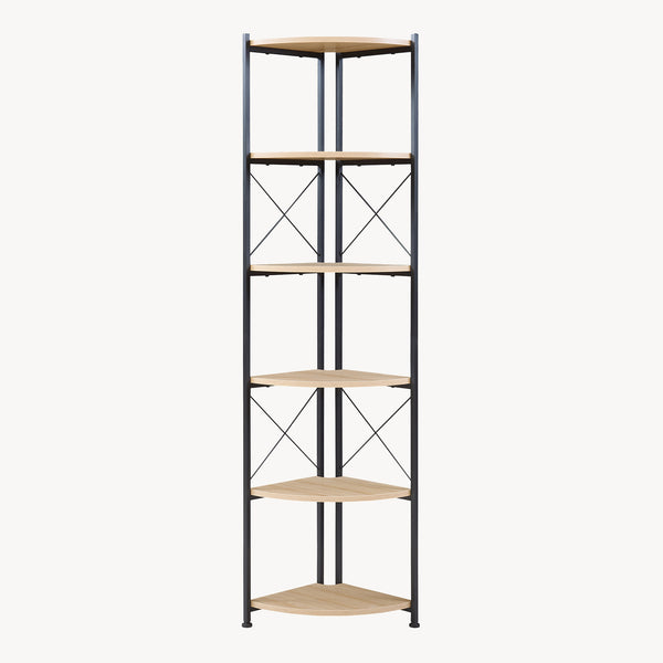 Plantehylde Ulfborg 6 hylder 160x30x30 cm sort/eg-look [en.casa]