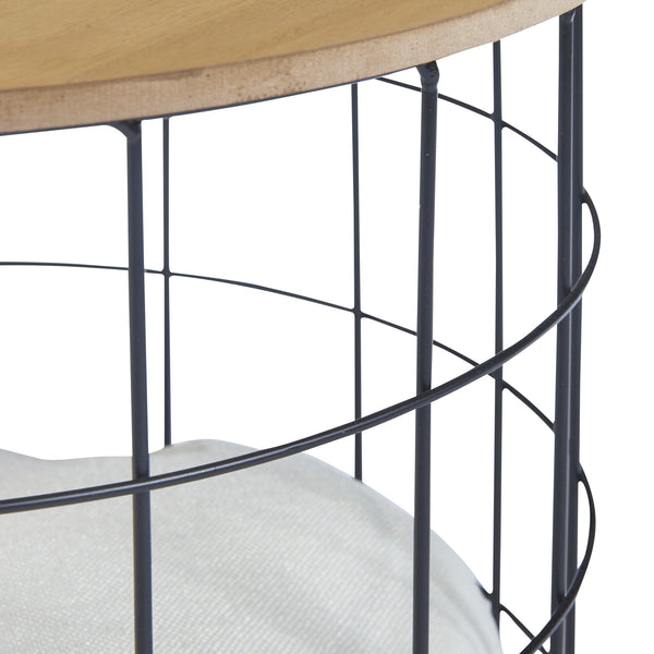 Flettet bordsæt Haapajärvi i et sæt af 2 med kattehule [en.casa].