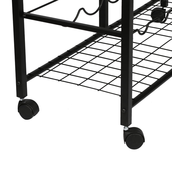 Serveringsvogn Rønnede Metal Sort [en.casa]