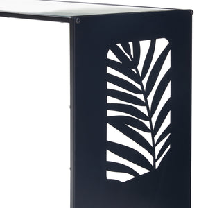 Sidebord Ulvik 50x50x35cm lavet af metal og glas sort [en.casa].