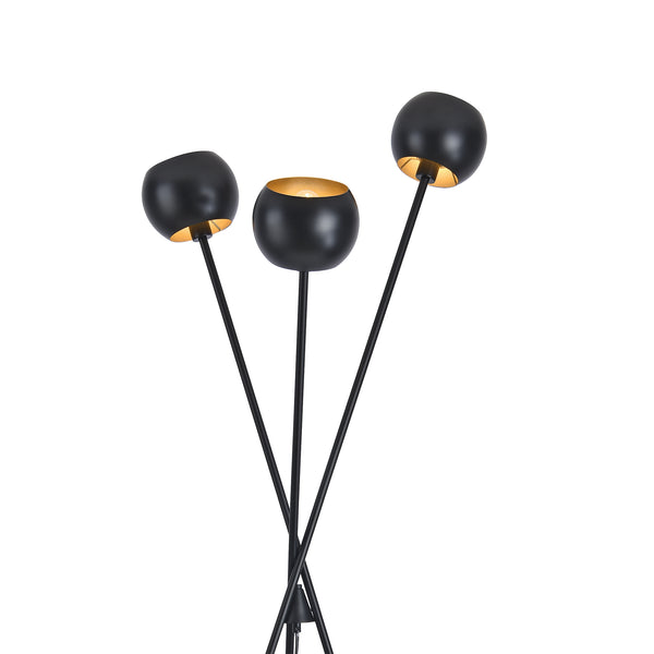 Gulvlampe Nykvarn 3-lys metal sort [lux.pro].