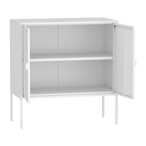 Sideboard Castelli 82,5 x 80 x 40 cm Hvid Stål [en.casa]