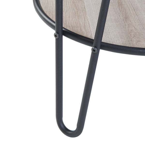 Ylöjärvi sidebord med 2 hylder i sort/eg-look [en.casa].