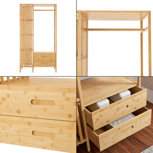 Garderobestativ Varanger 185x100x45 cm Bambus [en.casa]