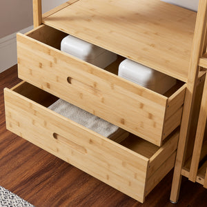 Garderobestativ Varanger 185x100x45 cm Bambus [en.casa]