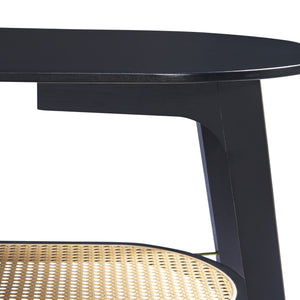 Sofabord Taivalkoski 120x43x40 cm Sort/Rattanlook [en.casa]