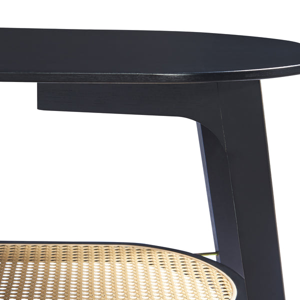 Sofabord Taivalkoski 120x43x40 cm Sort/Rattanlook [en.casa]