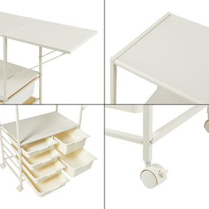 Trolley Sørfold med kasser 100x37x85cm Hvid [en.casa].