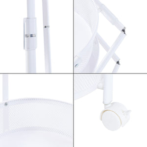 Trolley Sørreisa med 4 niveauer 123xØ37,5cm Hvid [en.casa].