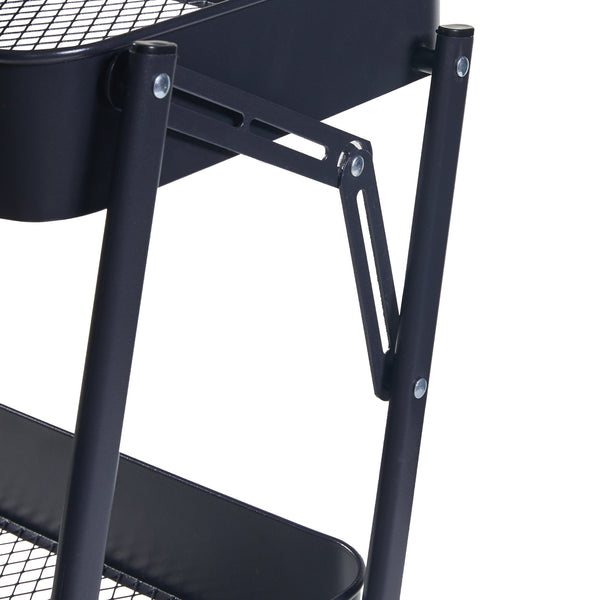 Vogn Vörå med 3 niveauer 88x45x30cm sort [en.casa].