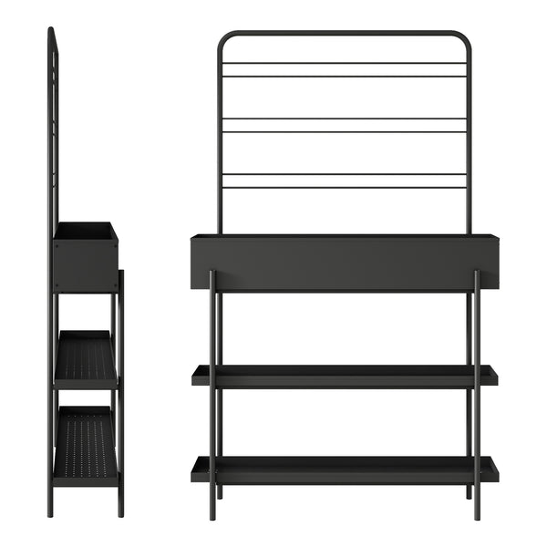Udendørs plantestativ Aalsmeer metal 154x96x24 cm sort [casa.pro].
