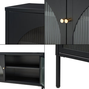 TV-møbel Karlskrona 115x35x64 cm sort, mat [en.casa]