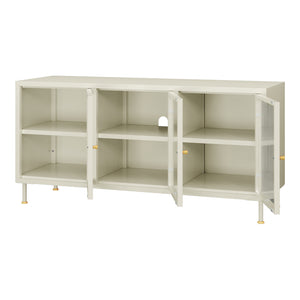 TV-møbel Lindau stål 120x40x59 cm cremehvid [en.casa]