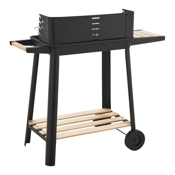 Ari grillvogn 78x86x30cm sort/bambus [casa.pro]