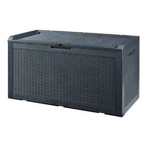 Opbevaringsboks Atella 122x54,5x65cm sort, rattan-look [casa.pro].