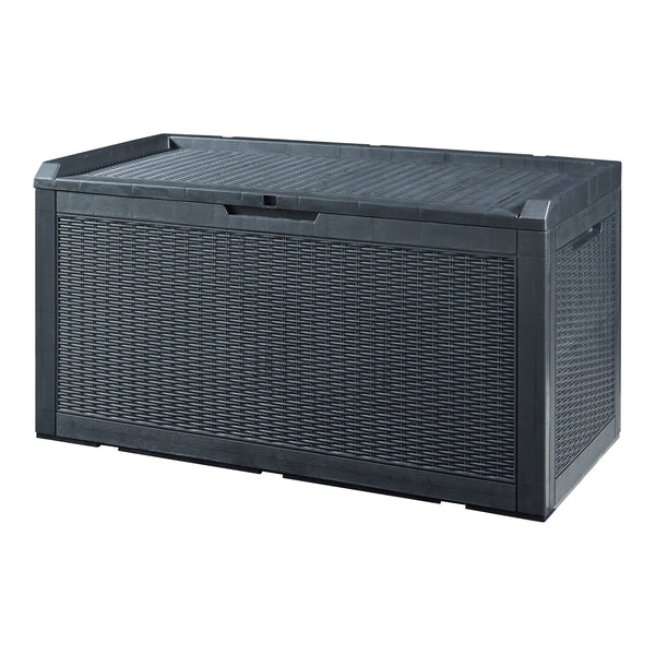 Opbevaringsboks Atella 122x54,5x65cm sort, rattan-look [casa.pro].
