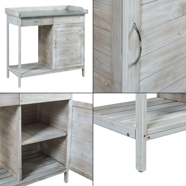 Plantbord Aliano Fyrretræ Grå [casa.pro]
