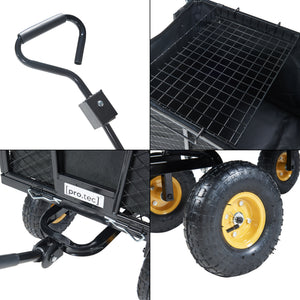 Bollerwagen Corropoli 112x51 cm maks. 550 kg Sort/Gul [pro.tec]