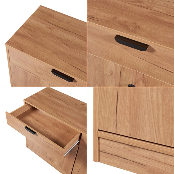 Skænk Varkaus 75x140x40cm MDF Eg-look [en.casa]