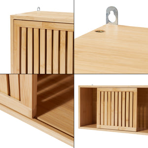 Ypäjä væghylde 93x20x33 cm bambus [en.casa].