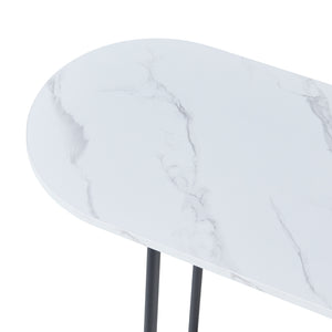 Konsolbord Nordfron 120x40x75 cm marmor, hvid [en.casa]