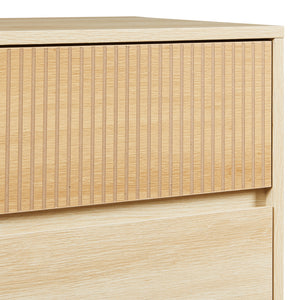 Kommode Landskrona 80x80x40 cm med 3 skuffer i egetræslook [en.casa]