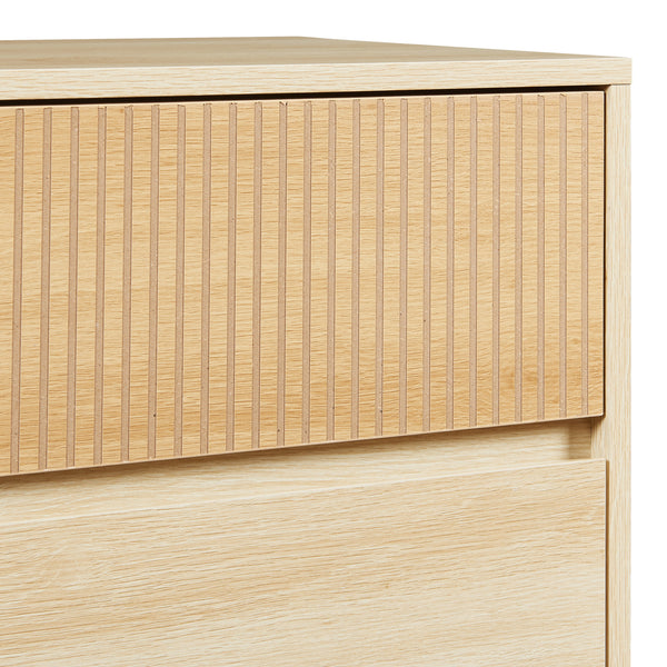 Kommode Landskrona 80x80x40 cm med 3 skuffer i egetræslook [en.casa]