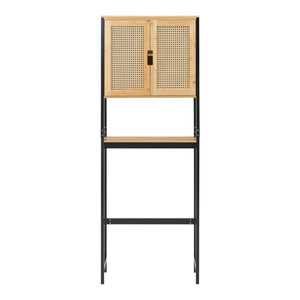 Toiletskab Tervola 172x63x27 cm sort/bambus [en.casa]